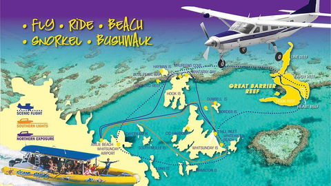 Scenic Flight - Great Barrier Reef, Heart Reef, Whitehaven Beach & Hill Inlet! - Coogee Beach Accommodation 0